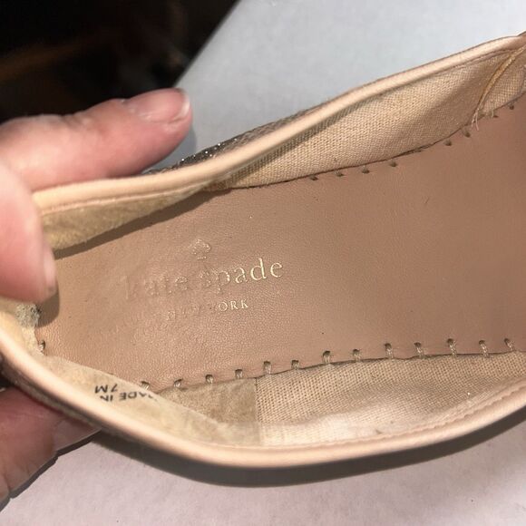 Kate Spade Lilliad Glitter‎ Espadrille Flats Size 7 Metallic Silver - Picture 8 of 8